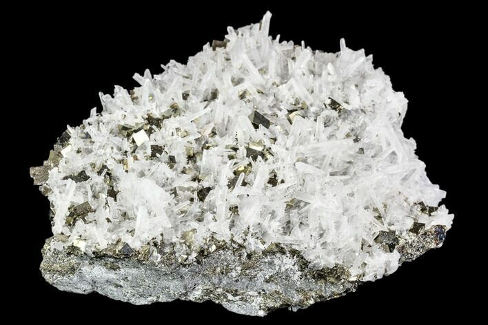 Plate of Quartz Crystals With Pyrite - Peru #107431